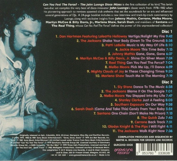 Image of Back Cover of 2xCD - M/M - VARIOUS, JOHN LUONGO, Can You Feel The Force The John Luongo Disco Mixes (Groove Line; GLRCDXD 0005, UK 2017, Double Digipak), SEALED,  - 2416499C