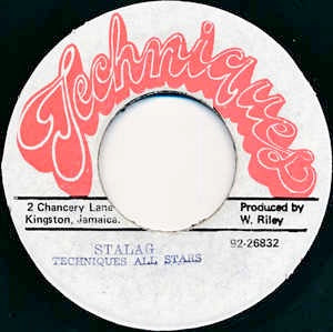 Image of Front Cover of 7" - /VG - TECHNIQUES ALL STARS, Stalag  (Techniques; , Jamaica 1984, Stamped Titles), Hazy press plays great. WOL.,  - 2226195E