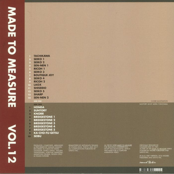 Image of Back Cover of LP - VG+/VG - YASUAKI SHIMIZU, Music For Commercials  (Crammed; MTM 12, Belgium 2017 Reissue, Inner), Strong VG,  - 2826086E