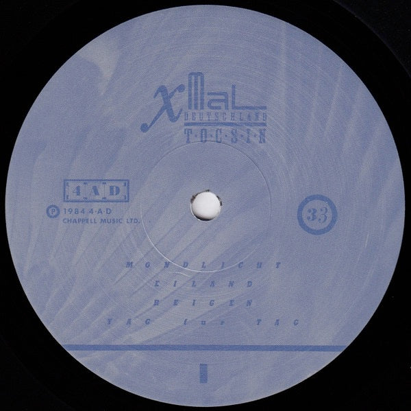 Image of Label Cover of LP - VG/VG+ - XMAL DEUTSCHLAND, Tocsin (4AD; CAD407, UK 1984, Inner), Corner Bumps,  - 1146082S