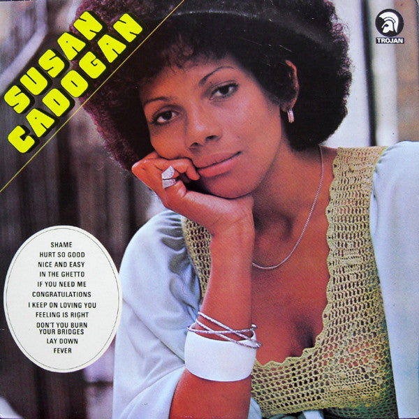 Image of Front Cover of LP - G+/VG - SUSAN CADOGAN, Susan Cadogan (Trojan Records ; TRLS 122, UK 1980s Reissue, Laminated Sleeve), Sounds VG+, shiny copy, light marks only. Slightly different pressing rings. Sleeve shows on tear on top right area, still looks great.,  - 2416453C