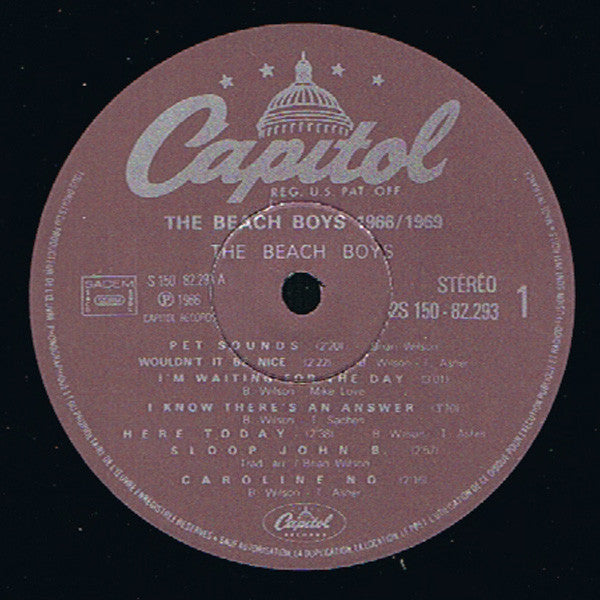 Image of Label Cover of 2xLP - VG+/VG+ - THE BEACH BOYS, 66/69 (Capitol Records; 2 S.150.82293/4, France 1978 Reissue, Gatefold), ,  - 3726034E