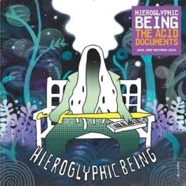 Image of Front Cover of 2xLP - VG+/VG+ - HIEROGLYPHIC BEING, The Acid Documents (Soul Jazz Records; SJR LP322, UK 2015, Gatefold), opened shrink w/ hype sticker. clear red/orange vinyl,  - 3746034S