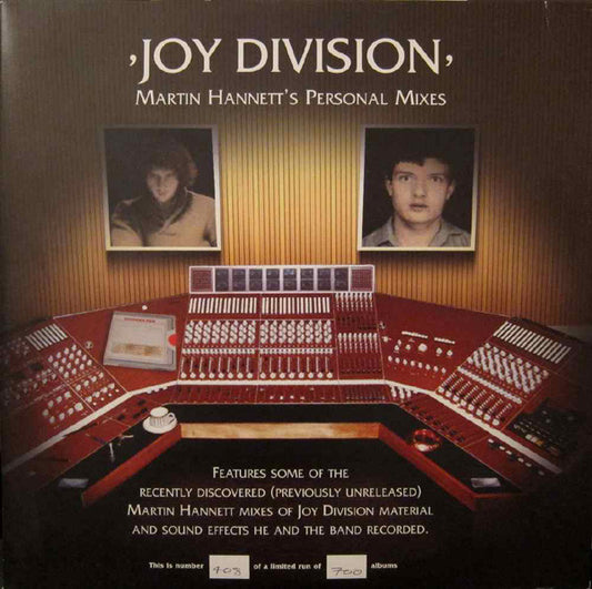 Image of Front Cover of 4824349E: 2xLP - JOY DIVISION, Martin Hannett's Personal Mixes (Ozit Morpheus; OZIT8797, UK 2007, Gatefold, 180 Gram Vinyl, Blue Vinyl, Numbered Limited EWdition of 700)   VG+/VG+