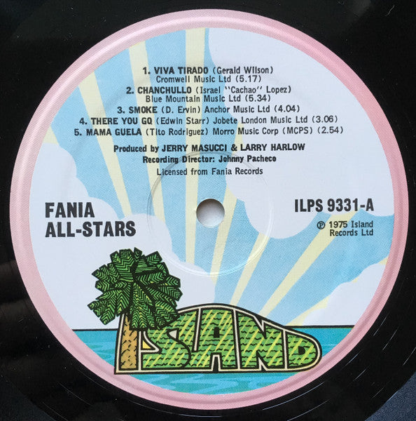 Image of Label Cover of LP - VG/EX - FANIA ALL-STARS, Fania All-Stars (Island Pink Rim; ILPS 9331, UK 1975), Ringwear.,  - 1926066E