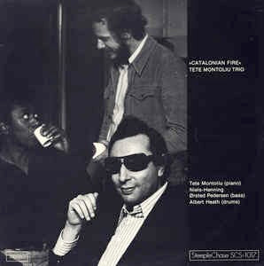 Image of Front Cover of 1715005C: LP - TETE MONTOLIU TRIO, Catalonian Fire (SteepleChase; SCS 1017, Denmark 1974, Glossy Sleeve) Lots of light marks. Edge and corner wear to sleeve.  VG/G