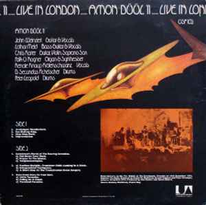 Image of Back Cover of LP - VG+/VG - AMON D  L II, Live In London (United Artists Records; USP 102, UK 1973), A few light wispy hairlines ,  - 1316383C