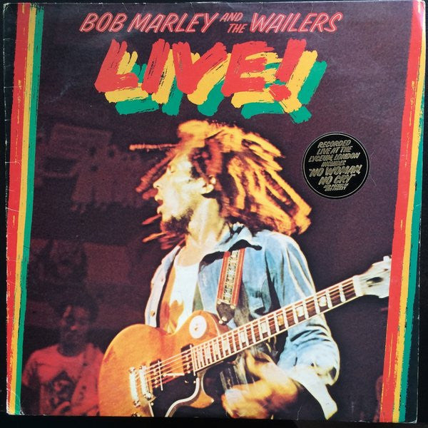 Image of Front Cover of 3015850C: LP - BOB MARLEY AND THE WAILERS, Live! (Island Records; ILPS 9376, UK 1975, Inner, Poster, Sticker) Strong VG to sleeve - minor shelf wear. Disc is clean. Poster and inner in immaculate condition.  VG/EX