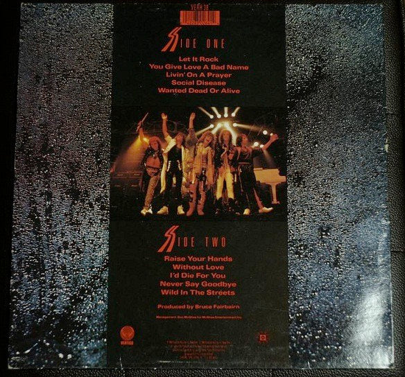 Image of Back Cover of LP - VG/G+ - BON JOVI, Slippery When Wet (Vertigo; VERH 38, UK 1986, Inner, "JA" Matrix, Blue Label Rims Both Sides), ,  - 3046176S