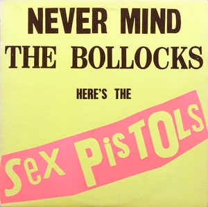 Image of Front Cover of LP - VG/G+ - SEX PISTOLS, Never Mind the Bollocks (Virgin Blue & White; V2086, UK 1977, 11 Titles On Rear, No Timings, Vicious Credit On EMI, Producer Chris Thomas Or Bill Price), Lots of light wispy hairline marks, Good gloss to disc, Nice sleeve, Just some light wear to edges and spine. ,  - 4016105C