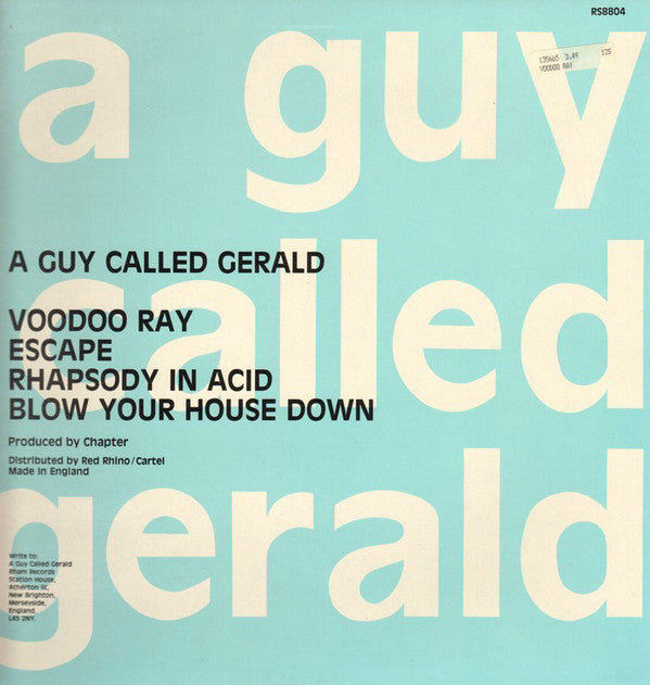Image of Back Cover of 12" - VG+/VG - A GUY CALLED GERALD, Voodoo Ray (Rham!; RS 8804, UK 1988, Picture Sleeve), light marks only. sleeve is tip top!,  - 2346090S