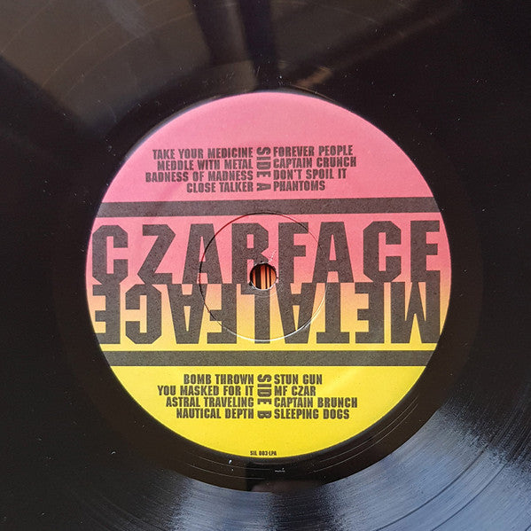 Image of Label Cover of LP - NEW/NEW - CZARFACE, MF DOOM, Czarface Meets Metal Face (Silver Age ; SIL003LP, US 2018), , Rising from the wreckage of a war torn planet, Czarface joins forces with MF Doom in the epic Czarface Meets Metal Face! Blending Doom's trademark abstractions. Expect beats, rhymes, and metal as Czarface controlled by Wu-Tang Clanpowerhouse Inspectah Deck and 7L & Esoteric team up with everyone's favorite villain, MF Doom.  - 2156079S