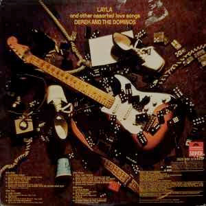 Image of Back Cover of 2xLP - VG/G+ - DEREK AND THE DOMINOS (ERIC CLAPTON), Layla And Other Assorted Love Songs (Polydor; 2625 005, UK 1970, Unlaminated Gatefold Sleeve), Hairlines & light scratches, edge & ring wear, sticker damage, staining, writing on back cover,  - 3146204S
