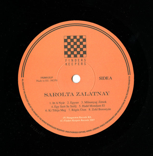 Image of Label Cover of LP - VG+/VG - SAROLTA ZALATNAY, Sarolta Zalatnay (Finders Keepers Records; FKR012LP, UK 2007, Gatefold), ,  - 2316032C