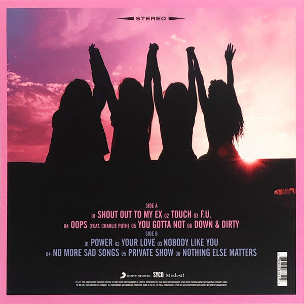 Image of Back Cover of LP - VG+/VG+ - LITTLE MIX, Glory Days  (Syco Music; 88985367811, Europe 2017, Inner & Insert, Pink Neon Vinyl ), Stickered shrink on sleeve. Very lightly bumped corner,  - 2816325C