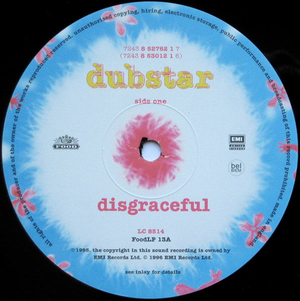 Image of Label Cover of 2xLP - VG/VG - DUBSTAR, Disgraceful (Food; FOODLP 13, UK 1996, Inside Loading Gatefold Sleeve, 2 Inners & Booket, Limited Edition), Light corner and edge wear to sleeve with small tear at top left just above hype sticker and some light creasing in places. Some very light storage marks on disc,  - 2416540C