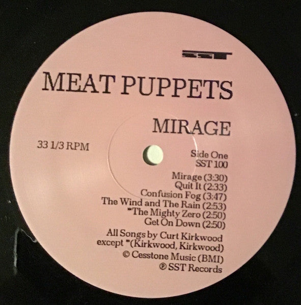 Image of Label Cover of LP - VG+/VG+ - MEAT PUPPETS, Mirage (SST; SST100, US 1987, Inner, Pink Labels), ,  - 3526113E