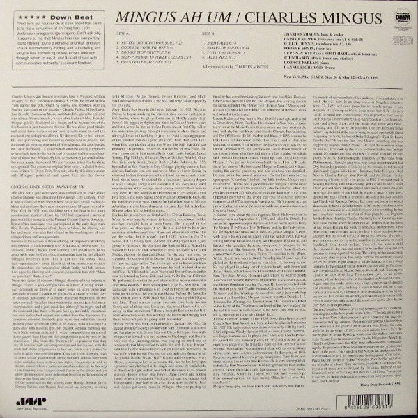Image of Back Cover of LP - NEW/NEW - CHARLES MINGUS, Mingus Ah Um (Jazz Wax Records ; JWR 4530, Spain 2009 Reissue, 180 Gram Vinyl), ,  - 1336091E
