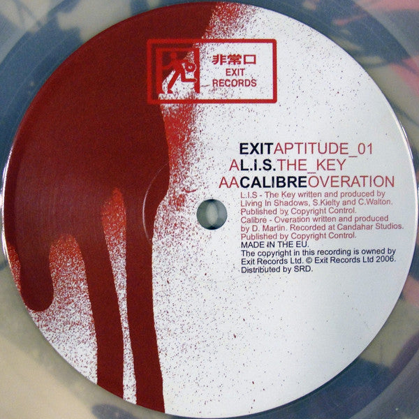 Image of Label Cover of 4713493C: 10" - L.I.S. / CALIBRE, Aptitude Vol 1 (Exit; EXIT003, UK 2006, Poster, Clear Vinyl)   VG+/VG