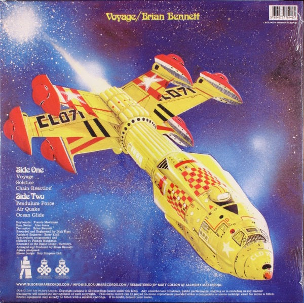 Image of Back Cover of LP - VG+/VG+ - BRIAN BENNETT, Voyage (A Journey Into Discoid Funk) (Isle Of Jura; ISLELP001, Australia 2017 Reissue, 180 Gram Vinyl), Still In Opened Shrinkwrap,  - 3716167C