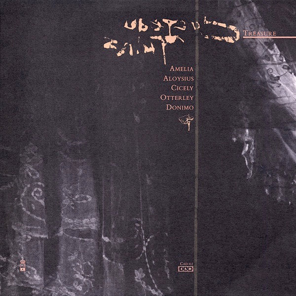Image of Back Cover of LP - VG/G+ - COCTEAU TWINS, Treasure (4AD; CAD 412, UK 1984, Textured Sleeve, Inner), Light marks and hairlines, Birthday message written in small black pen on front, Otherwise clean sleeve. ,  - 3316223C