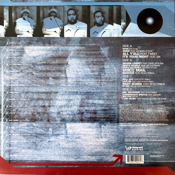 Image of Back Cover of 2xLP - VG/VG - TIMBALAND & MAGOO, Indecent Proposal (Blackground Records; 7243 8 10946 1 7 / VUSLP204, Europe 2001, Picture Sleeve), Light marks. Sticker residue on labels. Light wear to edge of sleeve with ringwear. Promo sticker on back of sleeve.,  - 3726391E