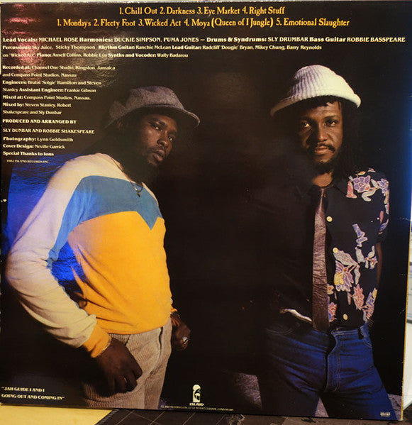 Image of Back Cover of LP - VG+/VG+ - BLACK UHURU, Chill Out (Island Records; ILPS 9701, UK 1982), Sleeve in shrink.,  - 3716028C