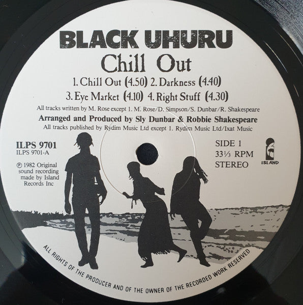 Image of Label Cover of LP - VG+/VG+ - BLACK UHURU, Chill Out (Island Records; ILPS 9701, UK 1982), Sleeve in shrink.,  - 3716028C