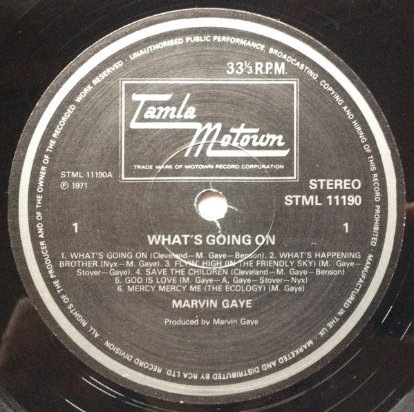 Image of Label Cover of LP - VG/VG - MARVIN GAYE, What's Going On (Tamla Motown ; STML 11190, UK 1983 Reissue, Textured Sleeve), ,  - 3926176E