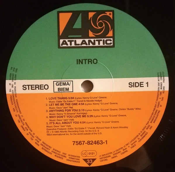 Image of Label Cover of 2624442E: LP - INTRO, Intro (Atlantic; 7567-82463-1, Europe 1993, Picture Sleeve)   VG/VG