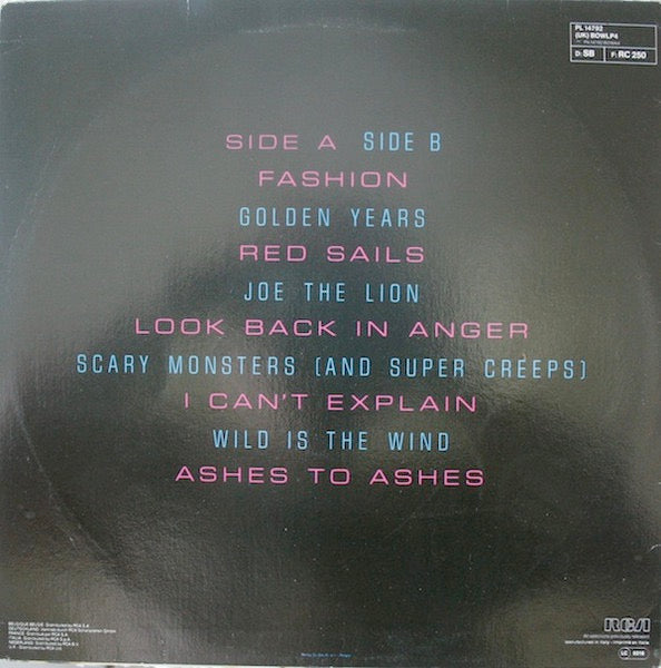 Image of Back Cover of LP - VG/VG - DAVID BOWIE, Golden Years (RCA; BOWLP4, Italy 1983), ,  - 2526366E