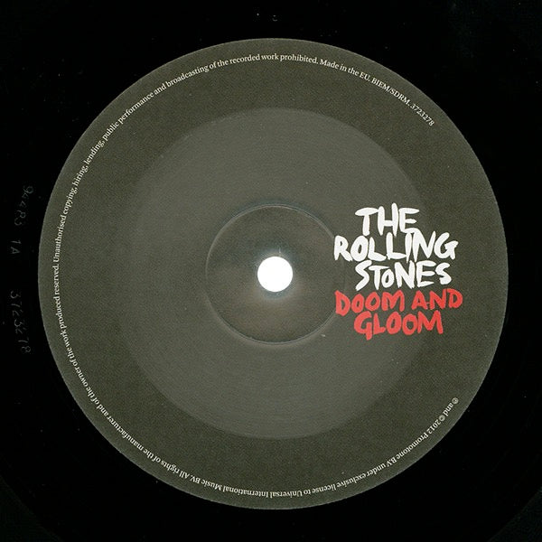 Image of Label Cover of 10" - VG/M - THE ROLLING STONES, Doom And Gloom (Universal; 3723278, Europe 2012, Inner, Single Sided, Etched, Limited Edition.), Still SEALED In Shrinkwrap,  - 2416560C