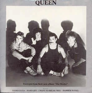Image of Front Cover of 7" - VG+/VG+ - QUEEN , Excerpts From Their New Album "The Works"  (EMI; , UK 1984, Picture Sleeve, Flexidisc), ,  - 4126102E