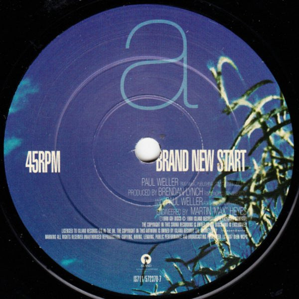 Image of Label Cover of 7" - VG+/VG - PAUL WELLER, Brand New Start (Island; IS 711, UK 1998, Picture Sleeve), ,  - 4016141C