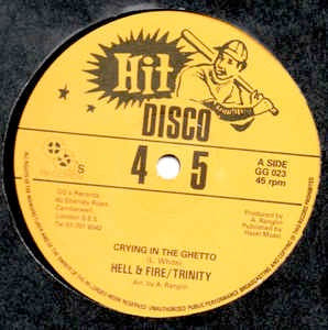 Image of Front Cover of 12" - /VG+ - HELL & FIRE / TRINITY, Crying In The Ghetto (Hit; , UK 1970s), ,  - 0626205E