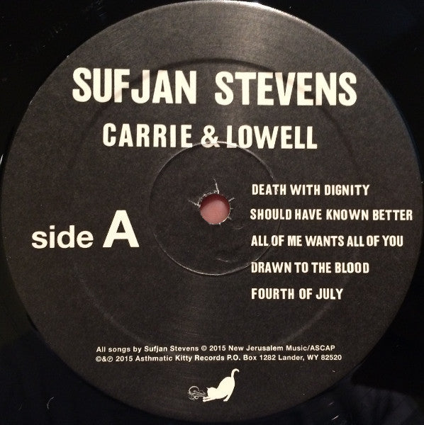 Image of Label Cover of LP - VG+/VG - SUFJAN STEVENS, Carrie And Lowell (Asthmatic Kitty; AKR099LP-C1, US 2015, Inner), Light marks,  - 3646344S