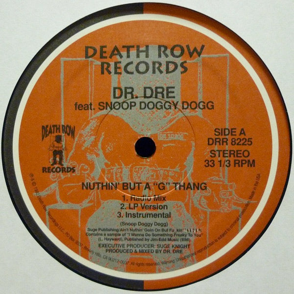 Image of Front Cover of 12" - VG/VG - DR. DRE FEATURING SNOOP DOGG, Nuthin' But A "G" Thang (Death Row; DRR 8225, US 2006 Reissue, Company Sleeve), ,  - 4326135E