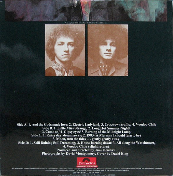 Image of Back Cover of 2xLP - VG/VG - THE JIMI HENDRIX EXPERIENCE, Electric Ladyland (Polydor; 2657 012, UK 1973 Reissue, Laminated E J Day Gatefold Sleeve, Auto-Coupled), Strong VG,  - 3346213S