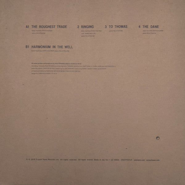 Image of Back Cover of 4733247E: 12" EP - NILS FRAHM, Encores 1 (Erased Tapes; ERATP107LP, UK 2018, Limited Edition, Download)   NEW/NEW