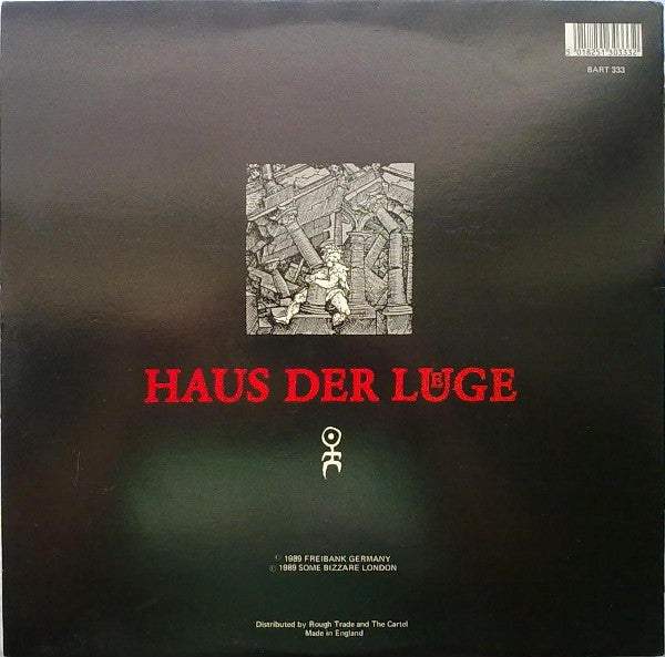 Image of Back Cover of LP - VG+/VG - EINSTURZENDE NEUBAUTEN, Haus Der Luege (Some Bizzare; BART333, UK 1989, Gatefold, Inner, No Poster), Light hairlines. Mild hint of ringwear on sleeve rear.,  - 3126109E