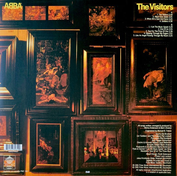 Image of Back Cover of 1914406C: LP - ABBA, The Visitors (Polar; POLS 342, Europe 2011 Reissue, Inner)   VG+/VG+