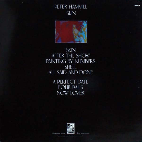 Image of Back Cover of LP - VG+/VG+ - PETER HAMMILL, Skin (Foundry Records; FONDL 3, UK 1986, Inner, Van Der Graaf Generator), ,  - 2616189C