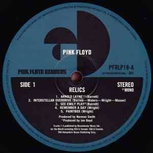 Image of Label of 3544114S: LP - PINK FLOYD, Relics (Pink Floyd Records; PFRLP18, Europe 2018 Reissue) Light marks, Small stain to rear of sleeve  VG/VG