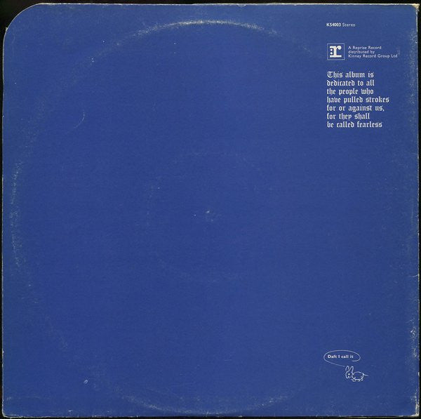 Image of Back Cover of 0245026S: LP - FAMILY, Fearless (Reprise; K54003, UK 1971, Fold Out Gimmick Sleeve, Insert) Slight tear in first part og Gimmix sleeve, Little bit of writing on sleeve  G+/VG+
