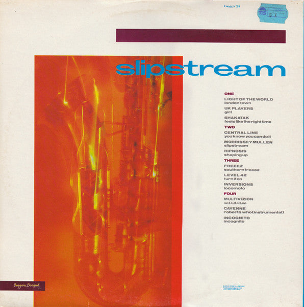 Image of Back Cover of 2xLP - VG/VG+ - VARIOUS, Slipstream - Best of British Jazz funk (Beggars Banquet; BEGA 31, UK 1981, Gatefold), One light mark on D1 not affecting play. Light ringwear & storage wear on sleeve. ,  - 4246280S
