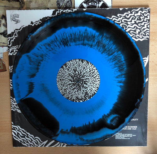 Image of Label Cover of LP - VG+/VG+ - WHITE HILLS / GNOD, Aquarian Downer (Rocket; LAUNCH131, UK 2018, Inner, Blue/Black Deep Space Swirl Vinyl, Ltd to 1500), Still In Opened Shrinkwrap With Hype Sticker,  - 2346007S