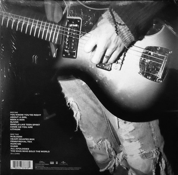 Image of Back Cover of LP - NEW/NEW - NIRVANA, Nirvana (Greatest Hits) (Geffen; 4737878, UK 2015 Reissue), , A1		You Know You're RightA2		About A GirlA3		Been A SonA4		SliverA5		Smells Like Teen SpiritA6		Come As You AreA7		LithiumB1		In BloomB2		Heart-Shaped BoxB3		Pennyroyal TeaB4		Rape MeB5		DumbB6		All ApologiesB7		The Man Who Sold The World - 1535061E