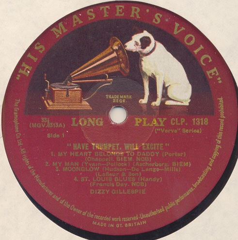 Image of Label Cover of LP - VG/VG - DIZZY GILLESPIE, Have Trumpet, Will Excite! (Verve; CLP 1318, UK 1959, Flipback Sleeve, Mono), ,  - 3326076E