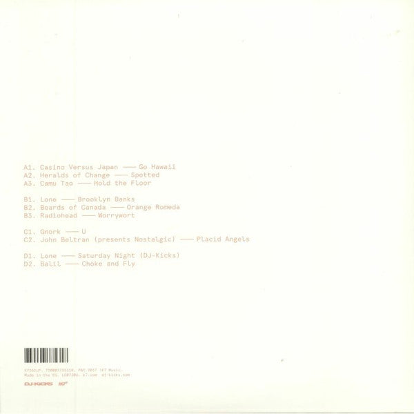Image of Back Cover of 2xLP - VG+/VG+ - LONE, DJ-Kicks (Studio !K7; K7353LP, UK 2017, Gatefold), ,  - 4016509C