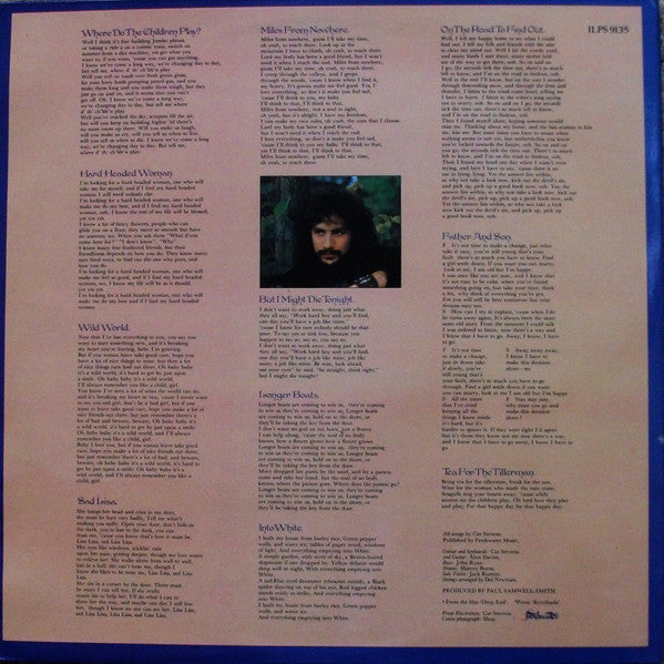 Image of Back Cover of LP - VG/VG - CAT STEVENS, Tea for the Tillerman (Island Pink Rim; ILPS 9135, UK 1972 Reissue, Laminated Gatefold Sleeve, 2nd issue, red Island logo inside gatefold), Strong VG - only a few marks to disc and light wear to sleeve. ,  - 3926412E
